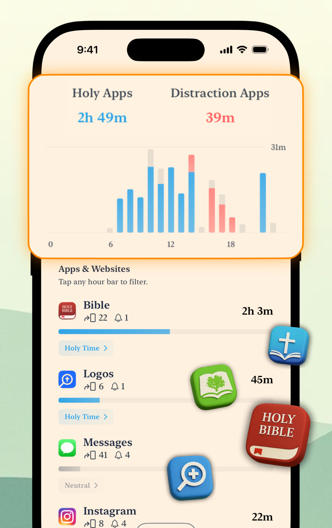 Track your time with God interface